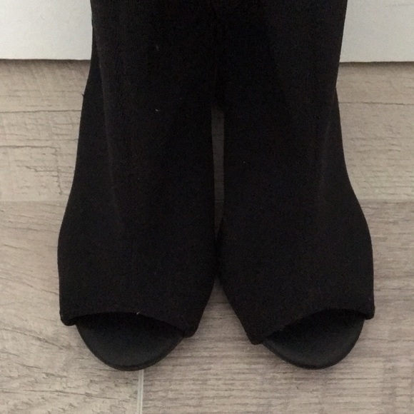 Mid calf open toe/open heel round heel sock boot - Picture 2 of 7